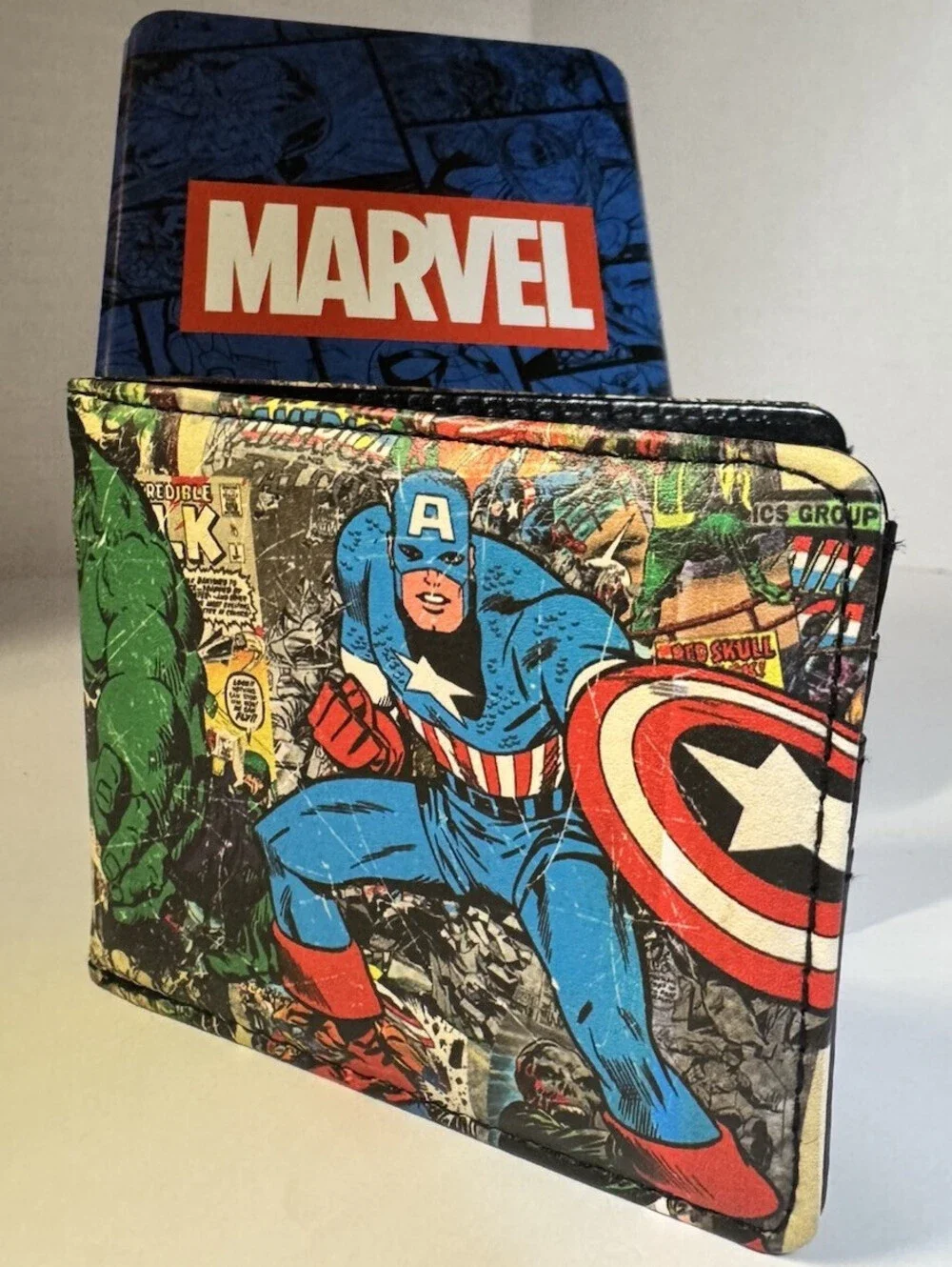 Buckle-Down Marvel Comics Bifold Wallet W/ Spider-Man, Hulk, and Captain America